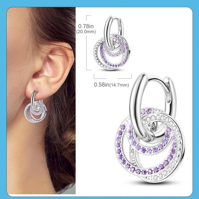 Новые цветные циркониевые перья художника, асимметричные серьги, серьги-кольца из серебра 925 пробы для подростков, ювелирные изделия для женщин