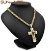 Ожерелье из нержавеющей стали с крестом Иисуса Христа, византийская цепочка, серебряный цвет, позолоченный, для мужчин и мальчиков, подарок Sp208