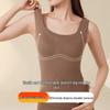 Женский бесшовный терможилет со встроенным бюстгальтером, смесь шерсти и шелка