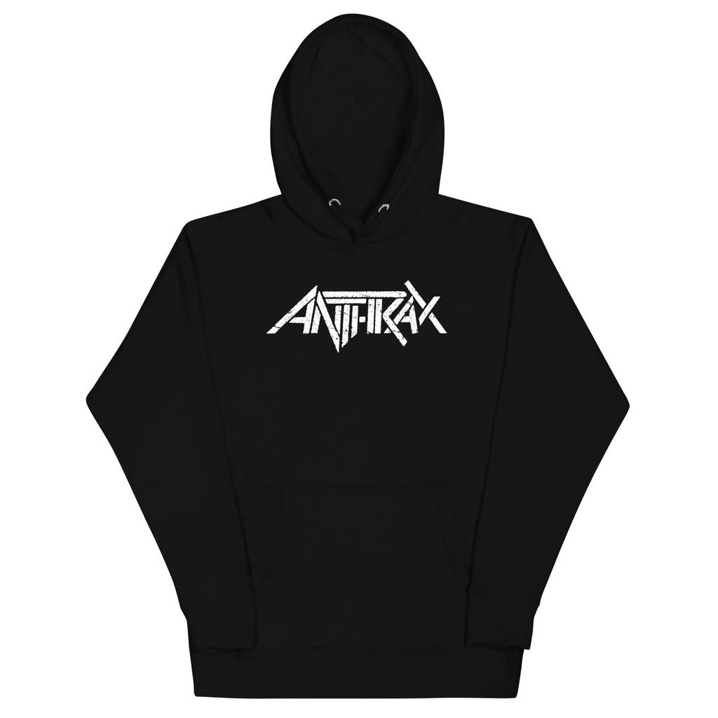 Anthrax - White Core Logo Hoodie Sweatshirt Black New