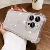 Electroplated four-corner airbag shell for new style phone case with lens film, iPhone 16 shockproof protective cover