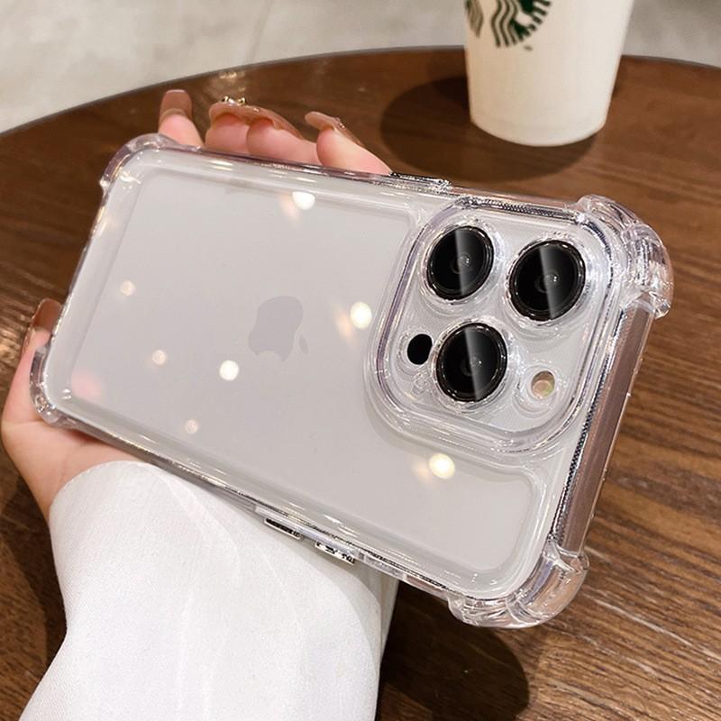 Electroplated four-corner airbag shell for new style phone case with lens film, iPhone 16 shockproof protective cover
