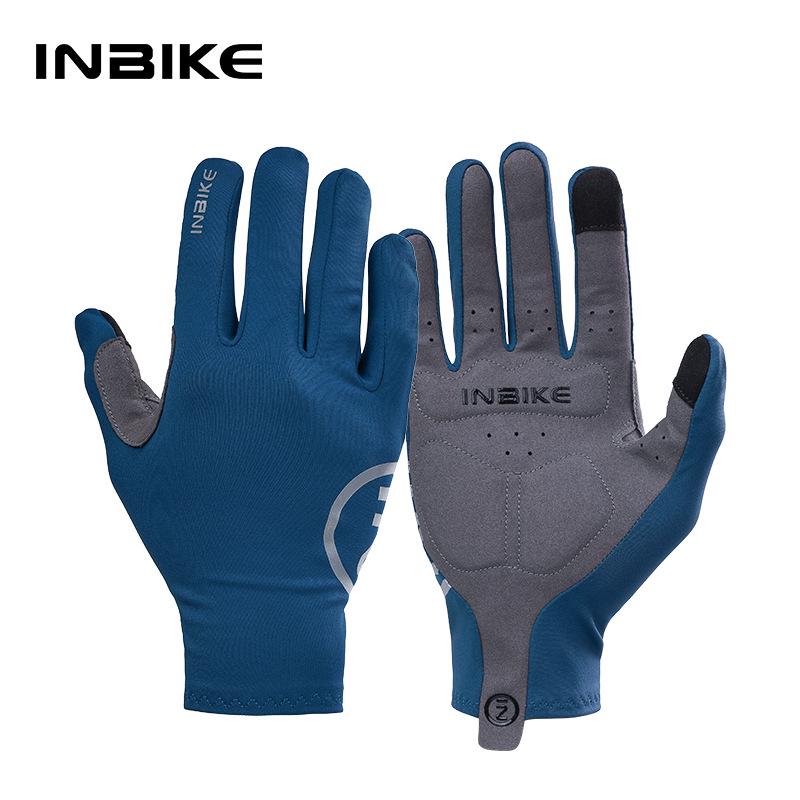 Велоперчатки INBIKE с полными пальцами, для сенсорного экрана, с амортизацией, нескользящим дизайном, для мужчин и женщин - Весна/Осень