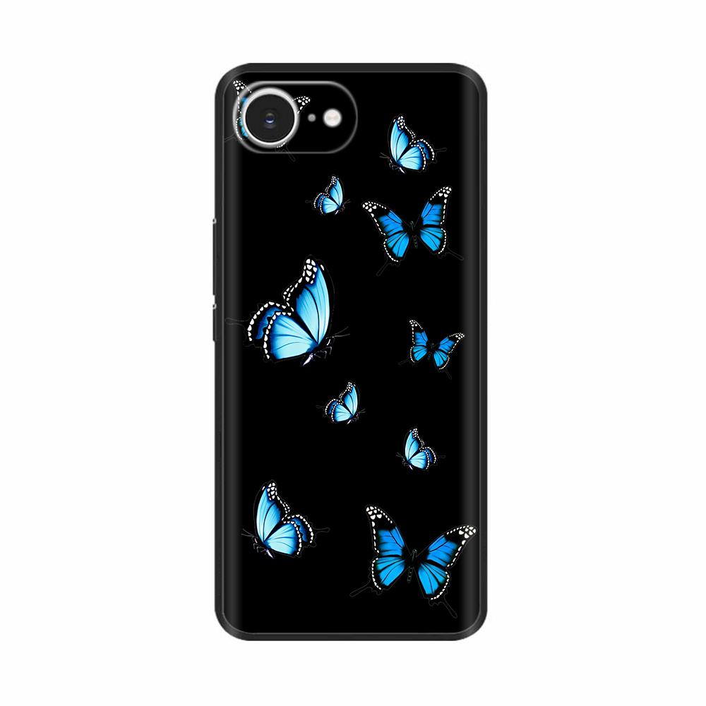 Soft TPU Black Silicon Phone Case For iPhone 16E iPhone16E SE 2025 SE4 5G Painted Shockproof Shell Cover Cases Bumper Funda Capa