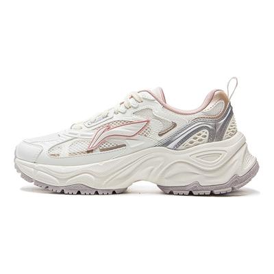 Li Ning Звездное кольцо Амортизация Нескользящие Износостойкие Дышащие Низкие Повседневная Обувь Женская Белый Серебристый AGCV112-3