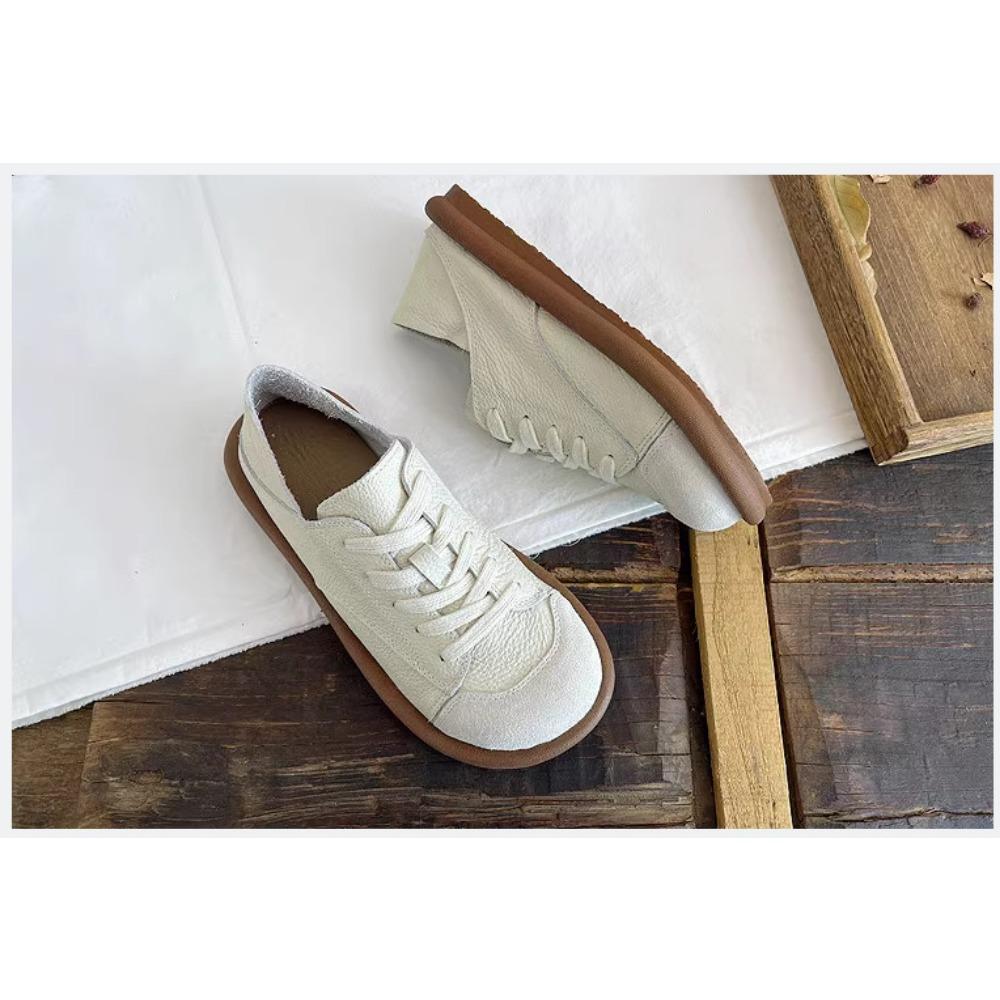 Повседневные низкие женские туфли на мягкой подошве со шнуровкой