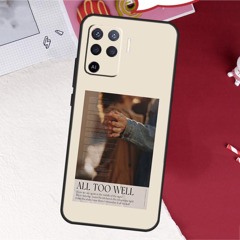 All Too Well Lyrics Case For Oppo A17 A57 A77 A74 A54 A94 A78 A98 A18 A60 A80 A40 A38 A58 A96 A76 A16 A15 A5 Pro