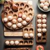 1 modern wooden egg storage box, kitchen organizer with multiple compartments for fresh eggs, perfect for home cooking