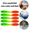 5 шт., мягкие приманки для рыбалки, реалистичные яркие цвета, компактный размер, портативные искусственные поддельные приманки, аксессуары для рыбалки