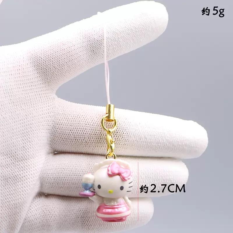 Hello Kitty 3 см Брелок Sanrio Аниме Кошка Фигурка Горничная Кукла Каваи Торт Подвеска для Телефона Рождественская Игрушка Подарки Для Девочек Детей