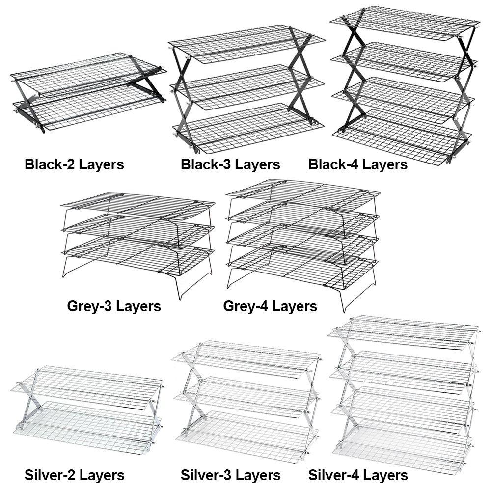 Black Silver Cooling Rack Wire Grid Grid Holder High Quality Baking Cooling Tray  Baking