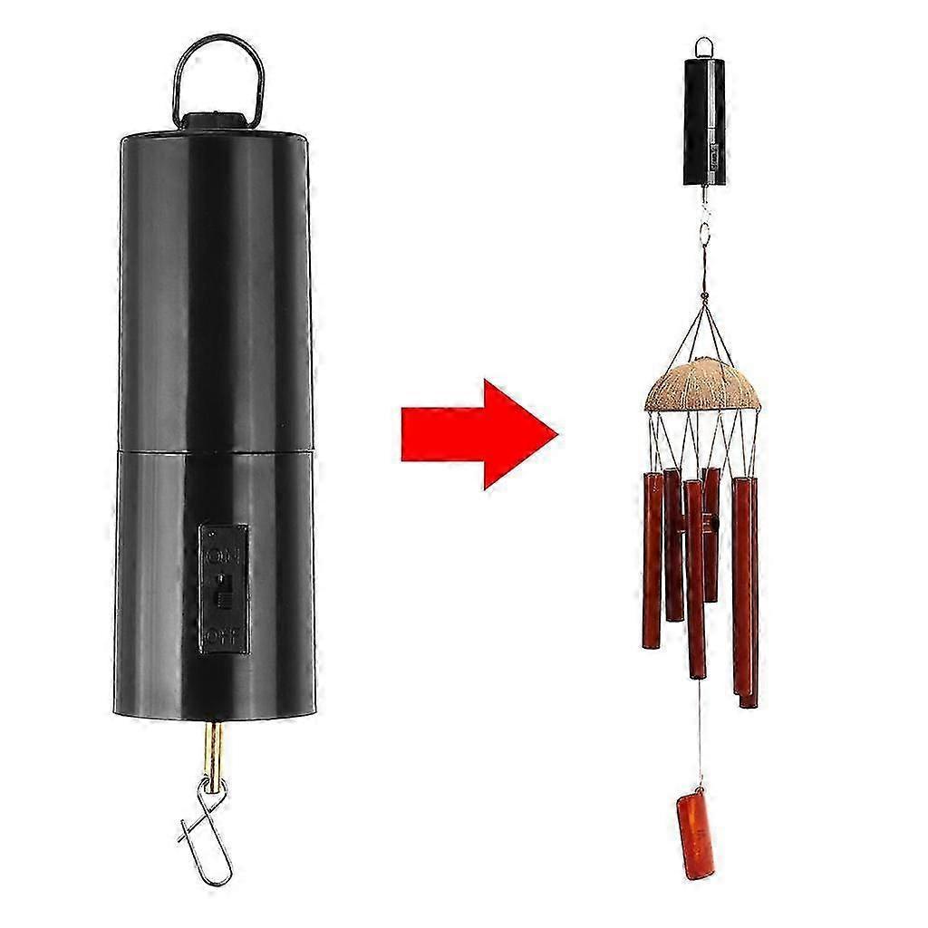Black Wind Chime Battery Electric Motor Garden Decor Accessoy Turn