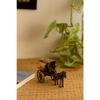 Antique Finish Horse Carriage Brass Showpiece (13 Cm X 6 Cm X 8, Brown and Golden)