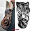Fake Skull Tattoo Male Lion Wolf Tiger Snake Waterproof Tattoo Sticker Arm Art Fake Tattoo Male