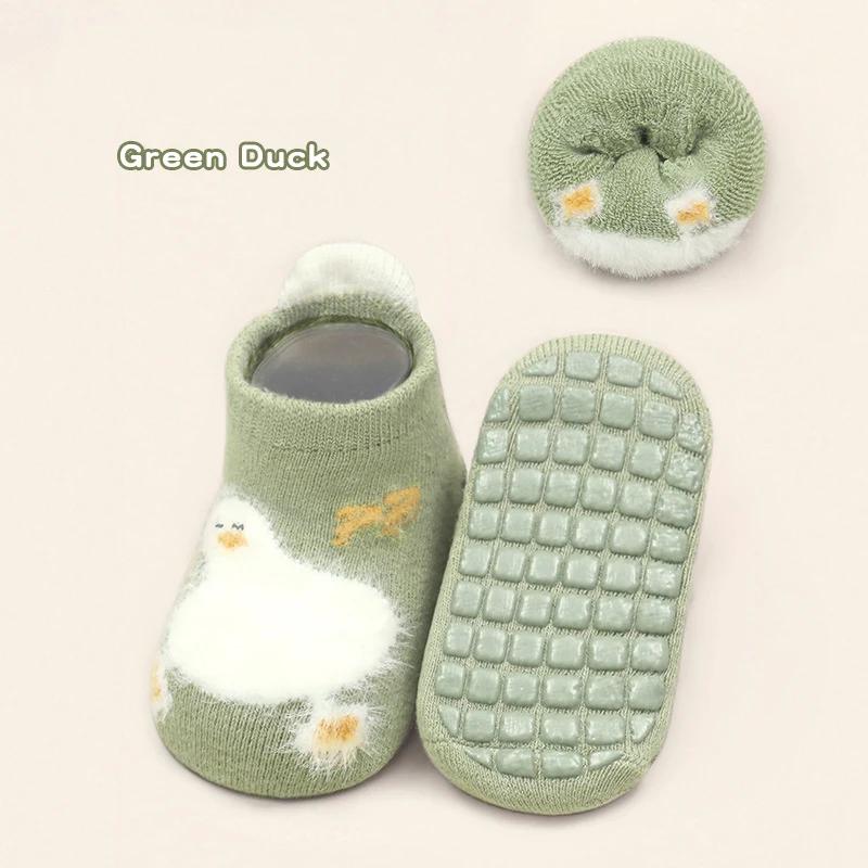 0-5Y Kids Winter Thicken Socks Baby Skidproof Floor Socks Boy Girls Cartoon Cotton Terry Warm Non-Slip Newborn Tube Socks Autumn