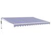 Electric Awning with Crank Blue and White 4x3 m