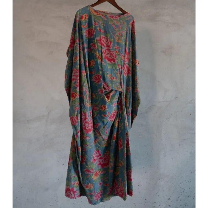 Johnature Женские винтажные нерегулярные платья с круглым вырезом без рукавов и цветочным принтом, летнее женское платье в китайском стиле