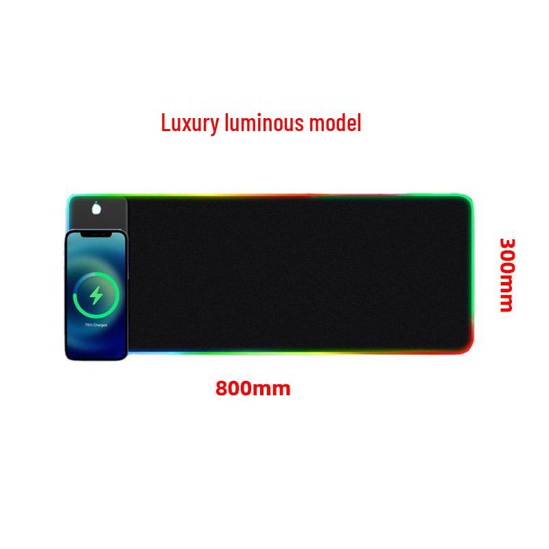 Anime Luminous Wireless Charging Mouse Pad - Large Gaming & Office Desk Mat