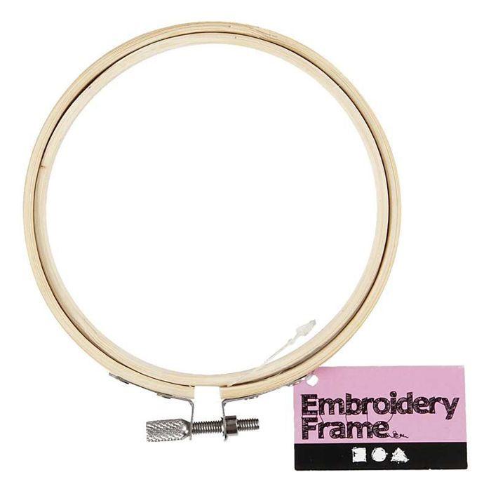 Cadre tambour broderie - CREOTIME - Rond en bois - 10 cm - Bois massif