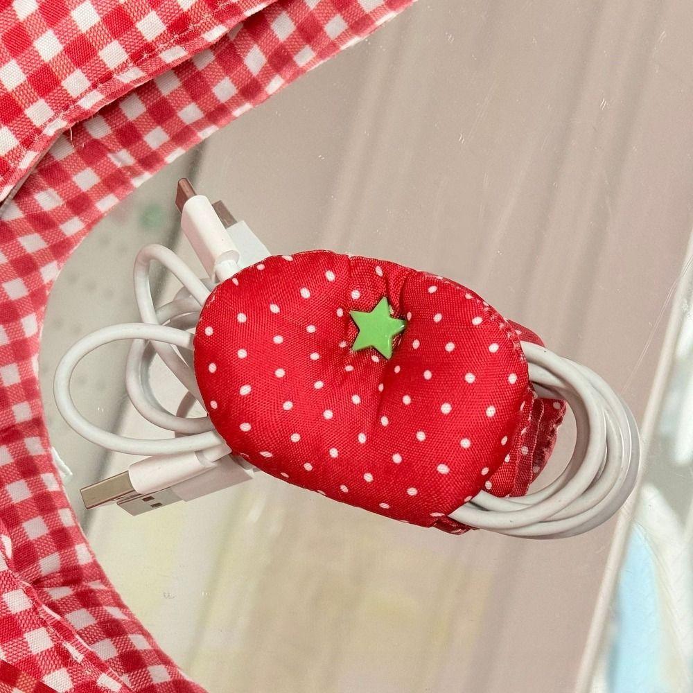 Tomato Earphone Storage Bag Y2k Earphone Decoration Gifts Earphone Cable Storage Tool