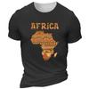 Summer Round Neck 3D Print Africa Map Top Fashionable Casual Short Sleeved Men's T-shirts