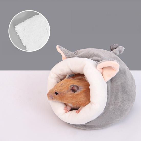 Пещера-кровать для хомяка, милый дизайн животного, мини-домик для питомцев, уютное зимнее гнездо для сна, теплое
