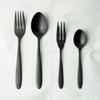 Nagao Tsubame-Sanjo Sumi-Tamari Dinner Cutlery Set (8 pieces), 18-0 Stainless Steel, Black Oxide Color, Made in Japan