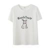 Simple commuter pullover round neck embroidered T-shirt women's spring new fat mm loose meat top 142081