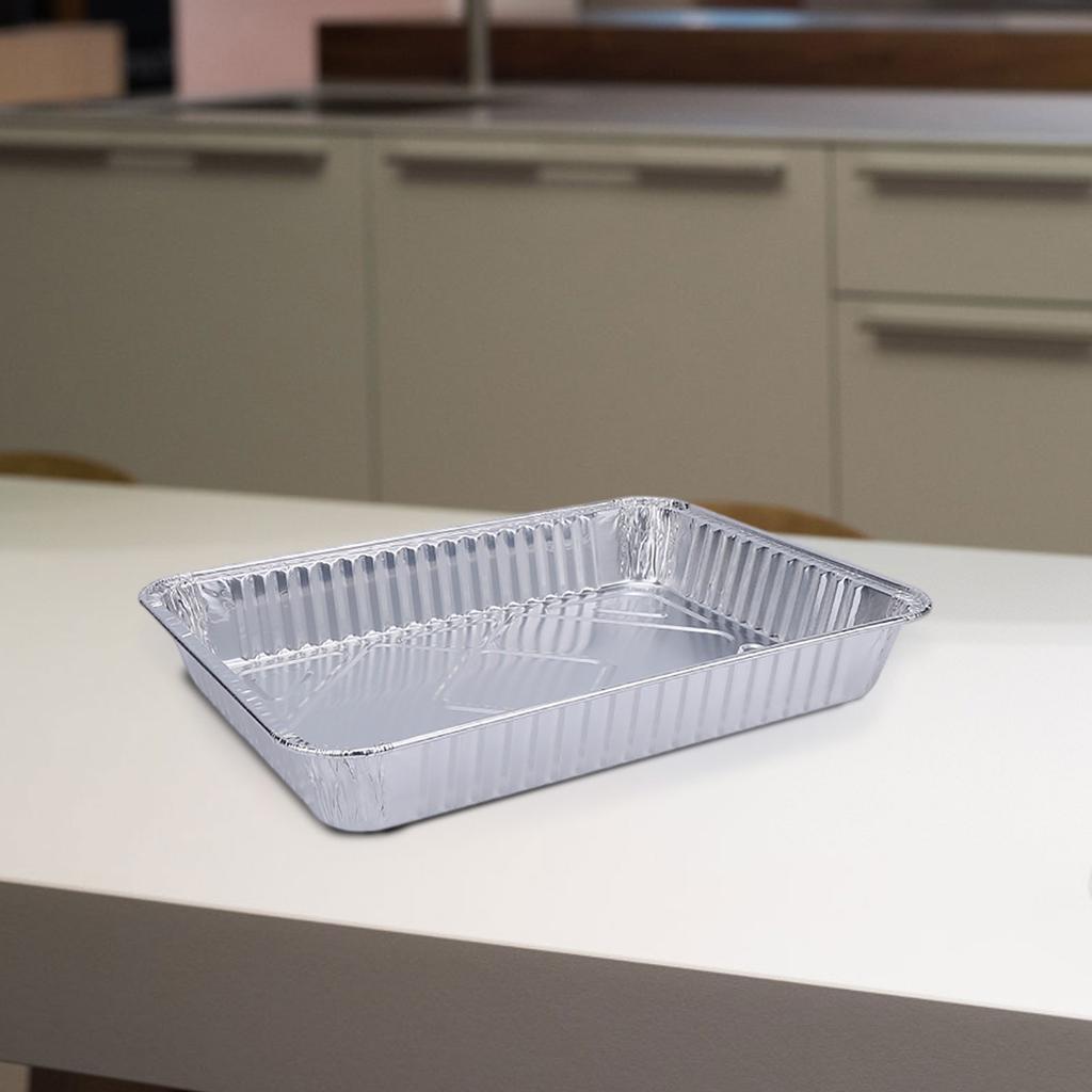 50pc Rectangular Tin Foil Bowl And Plate Tin Foil Aluminum Foil Insulation Lunch Box