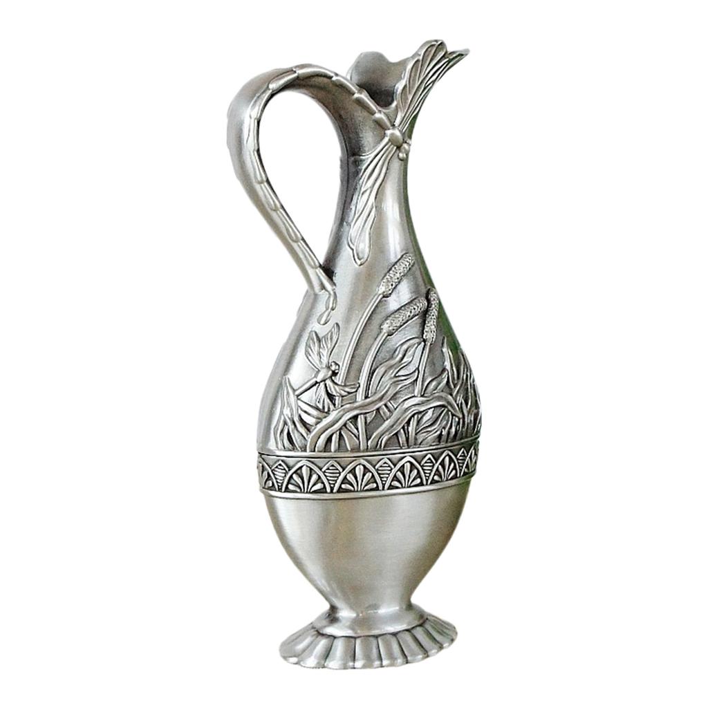 Винтажная металлическая ваза, декоративная ваза для цветов, античное искусство, ремесло, декор отеля для дома, гостиной, офиса, украшение, подарок