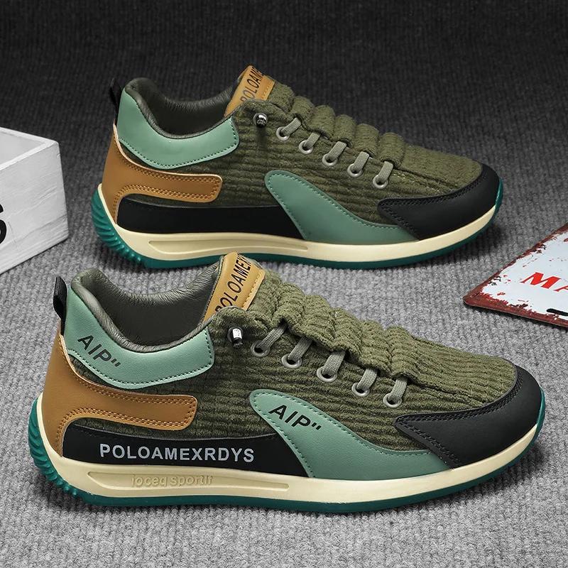 Men's Sneakers Lace-up Sports Running Shoes for Men  Designer Breathable Sneakers Casual Corduroy Sneakers Zapatillas Hombre