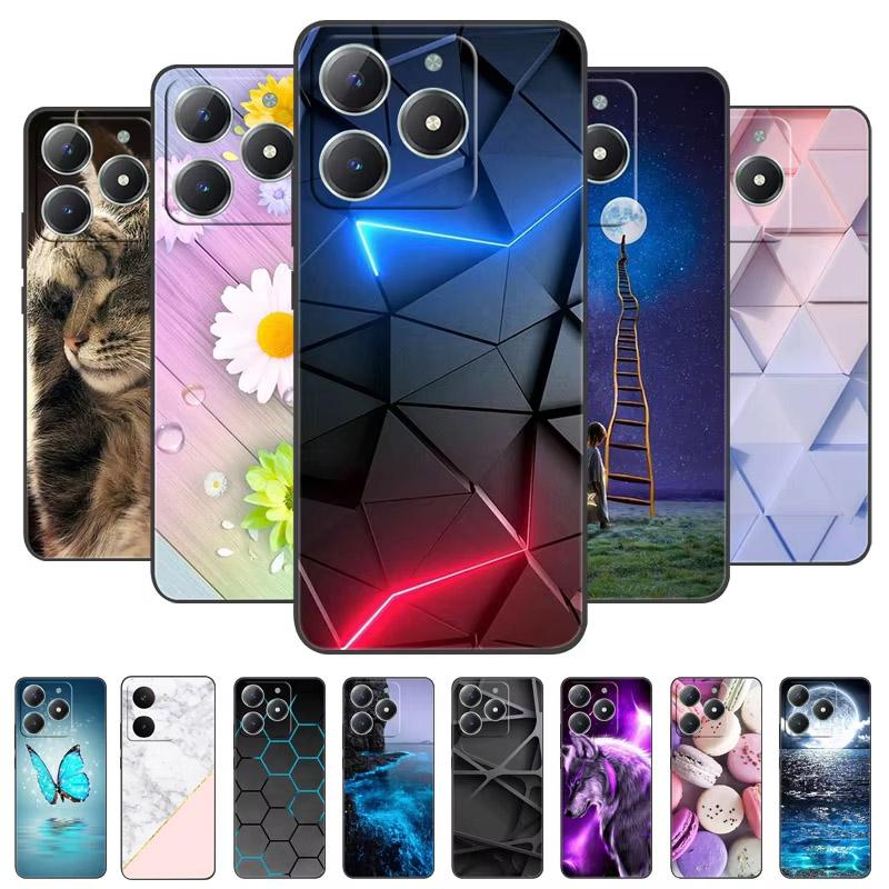 Чехол для Realme C61 Силиконовая задняя крышка Чехол для Realme C63 4G Модные ТПУ чехлы для телефона realme note60 4G Fundas Coque RealmeC61