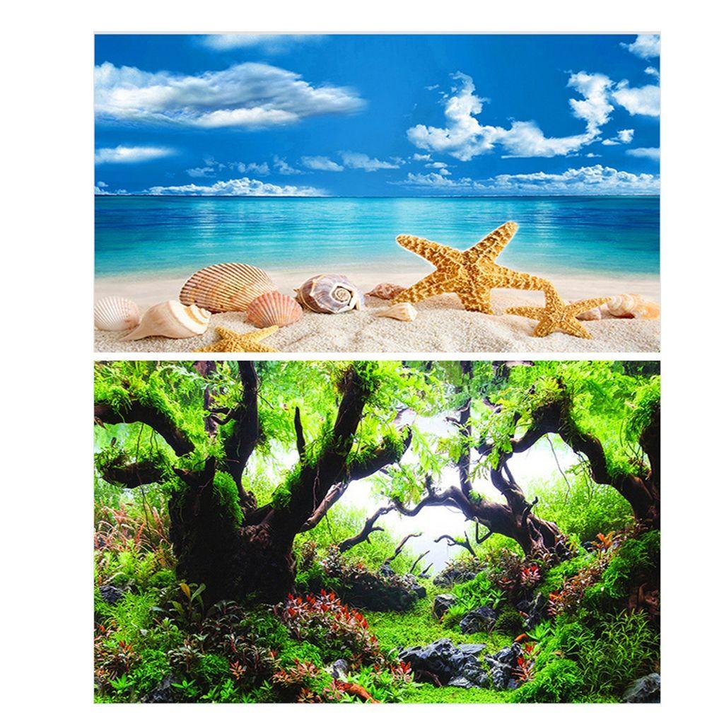 Яркий цвет Акваскейп Живопись Аквариум Фон Бумага Аквариумный Декор Пейзажная Наклейка