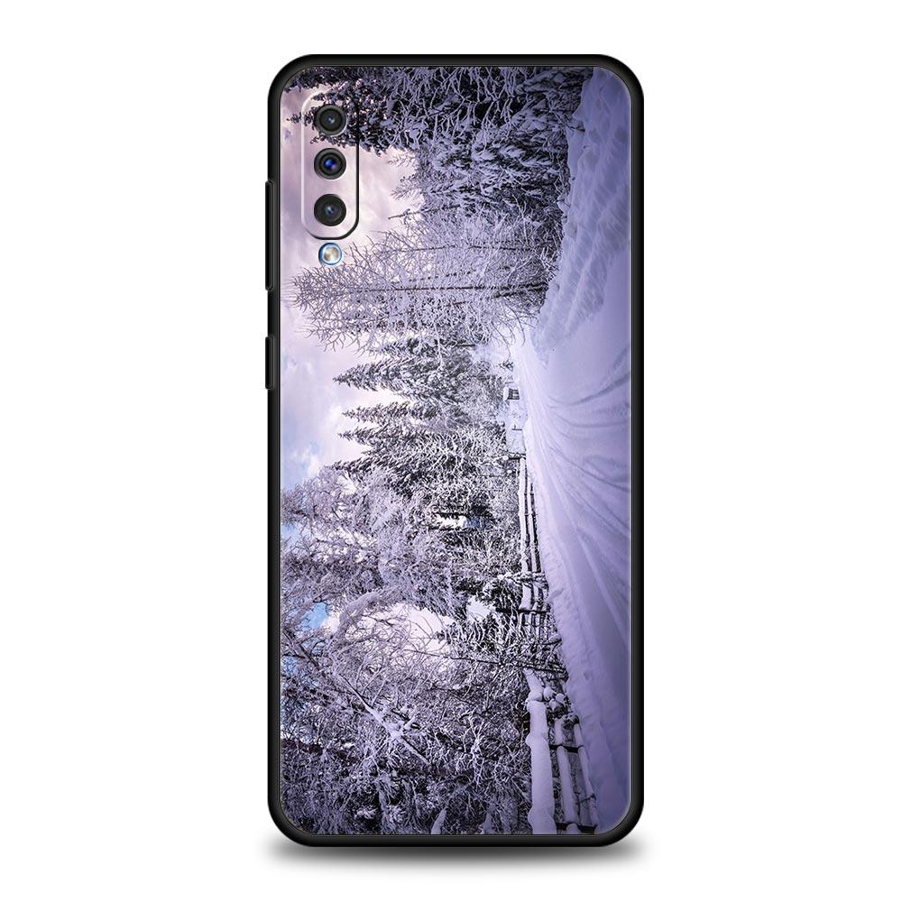 Зимний чехол для телефона с изображением природы и снега для путешествий для Samsung A12 A32 A50 A70 A20E A20S A10 A10S A22 A30 A40 A42 A52 5G A02S A04s
