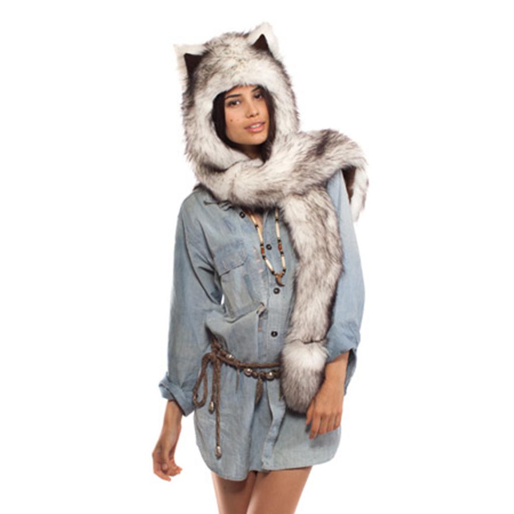 Унисекс, зимние теплые уши животных, милый мультяшный плюшевый шарф с капюшоном из искусственного меха, перчатки, шапка