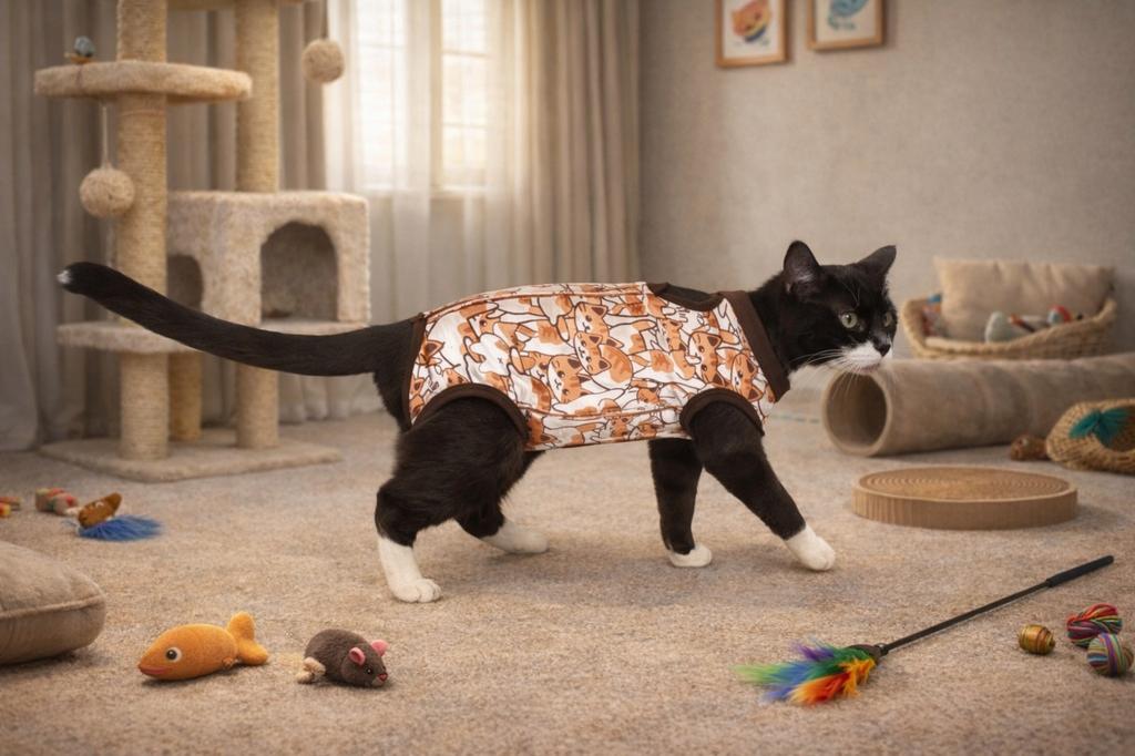 Postoperative Clothes for Cat Size Dog Apron Comfortable Cotton with Cats