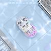 FREEWOLF Gaming Mouse A2 Transparent RGB Wireless Gaming Mouse with Transparent Digital 400mAh Adjustable Battery White, 2.4G/BT Connection, Case,