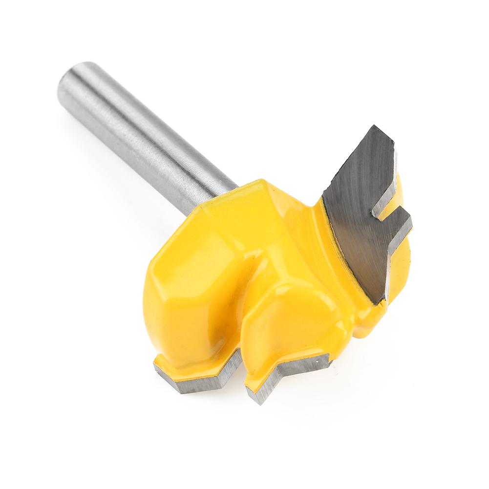 1Pcs 45 Degrees Shank Lock Miter Router Bit Woodworking Drill Cutting Tool 1 4