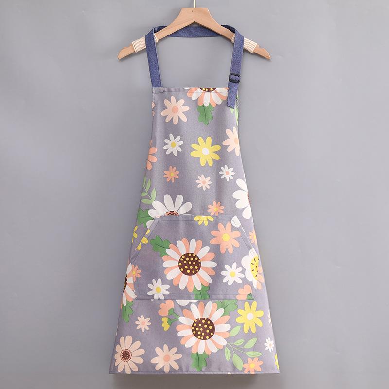 1pc Cartoon Sunflower Apron, Summer Thin, Adjustable Strap Women'S Sleeveless Kitchen Apron Home Kitchen Clean