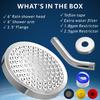 High Pressure Rain Shower Head with Arm - High Flow Rainfall Showerhead - Luxury Modern Look - Pressure Boosting