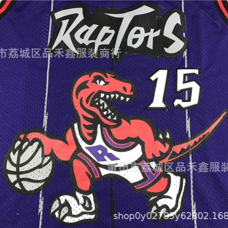 Mens Basketball Jersey Toronto Raptors Vince Carter 15 Tracy McGrady 1 Purple White Black Cotton Sportswear