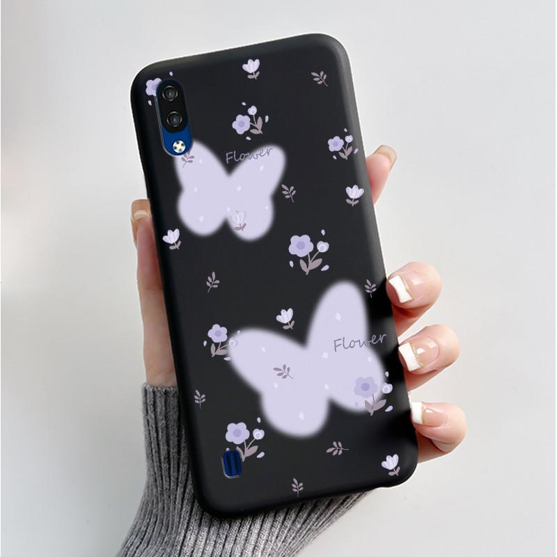 Чехол для телефона ZTE Blade A51 Lite / A5 2020, Роскошный модный, с бабочками и цветами, Черный, Мягкий ТПУ, Силиконовая задняя крышка