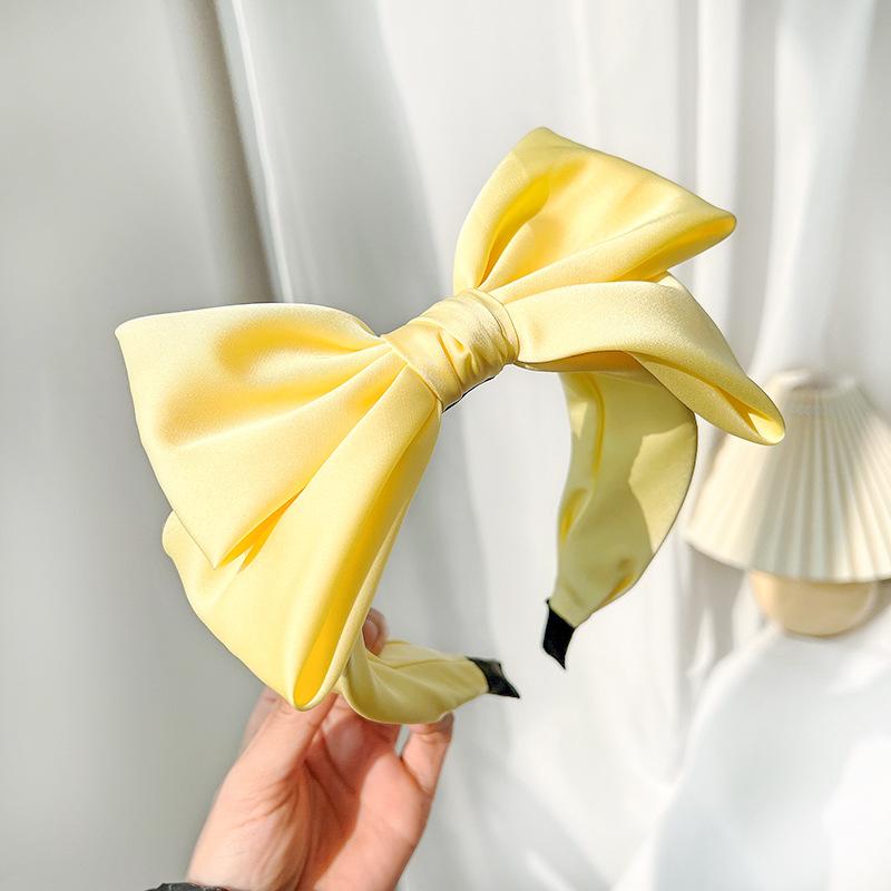 Женская Девушки Весна Красочный Шелковый Сатиновый Бант Повязка на Голову Ободок Взрослые Аксессуары для Волос Ювелирные Изделия для Волос