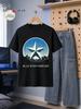 1pc Teenager'S Graphic T-Shirt Blue Star Forever Mountain Short Sleeve Crew Neck for Teenagers [solely 1pc T-SHIRT], For Teenager