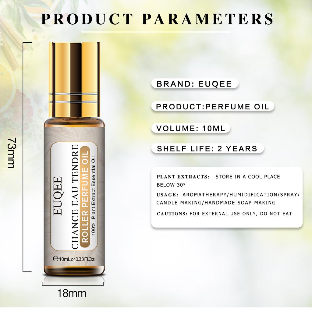 10 мл парфюмерное масло EUQEE Roller для увлажнителя, ароматы, косметический уход за кожей, очиститель воздуха, пармский фиолетовый угол, кокосовое и ванильное цветочное эфирное масло
