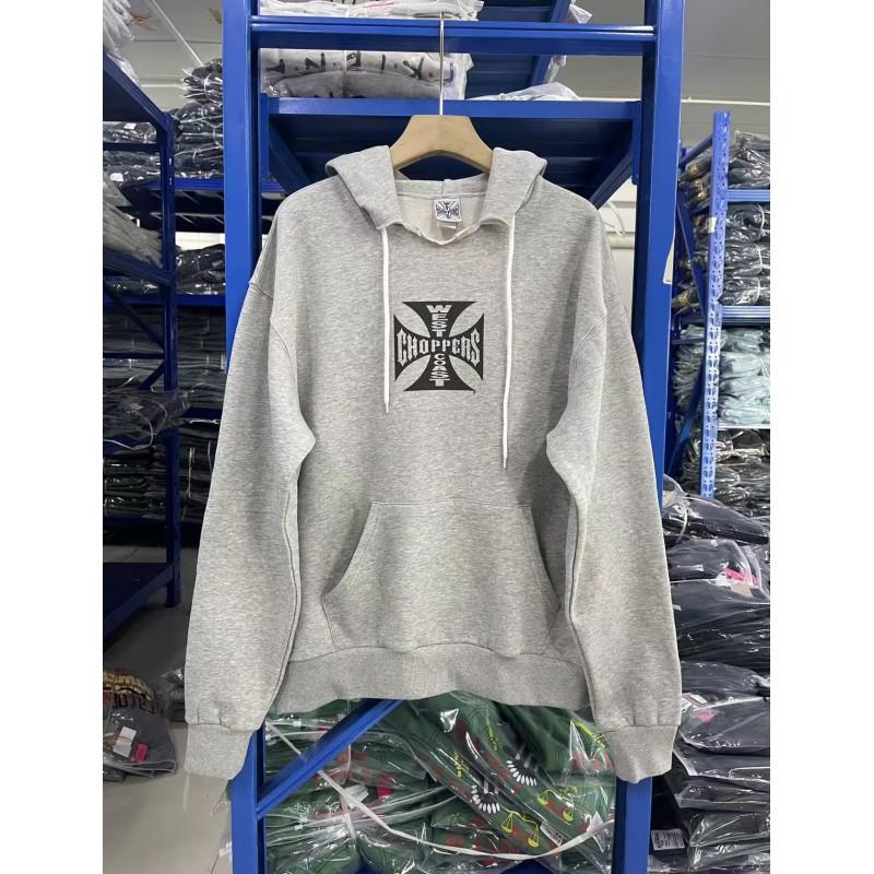 Unisex Oversized Washed Grey Distressed Hoodie Streetwear Casual Pullover Sweatshirt Fall