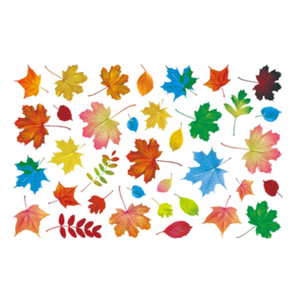 Наклейки на окно на День Благодарения, осенние листья, наклейки на окна, украшения, желуди Турции, сова, белка, клен, осеннее окно, цепляться