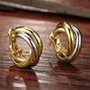 Серьги-кольца в виде дисков от комаров, женские, в стиле ретро Гонконга, двухцветные серьги-пряжки, серьги с металлическим характером