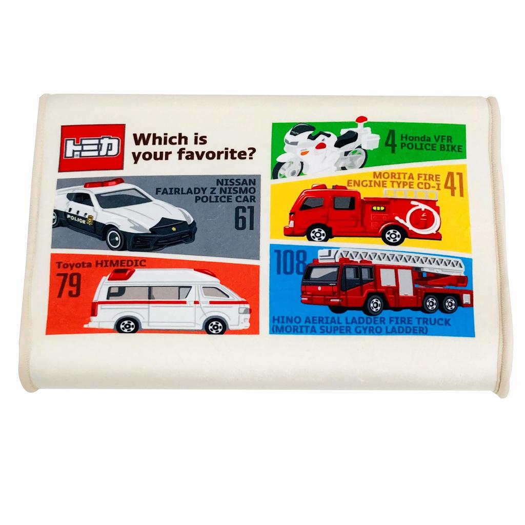MORIPiLO Tomica Junior Soft Memory Foam Police Fire and Ambulance Micro with Tomica Morishita Pillows Children's Pillow, Low-Profile, Pillow, Car,