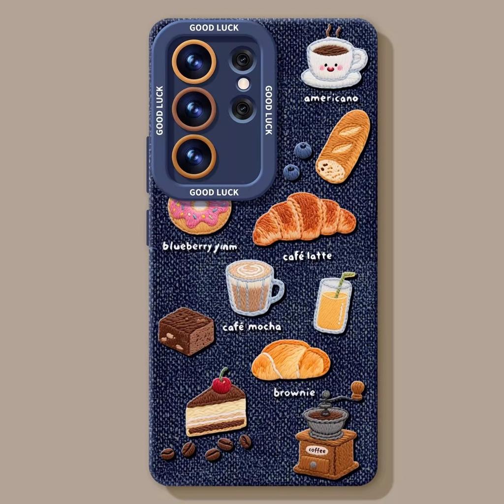 Джинсовый чехол для телефона в виде хлеба подходит для Samsung GalaxyS26 силиконовый S25 + ремешок S24ultra новый S22 набор